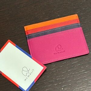 Mywalit Pink and Orange Card Holder